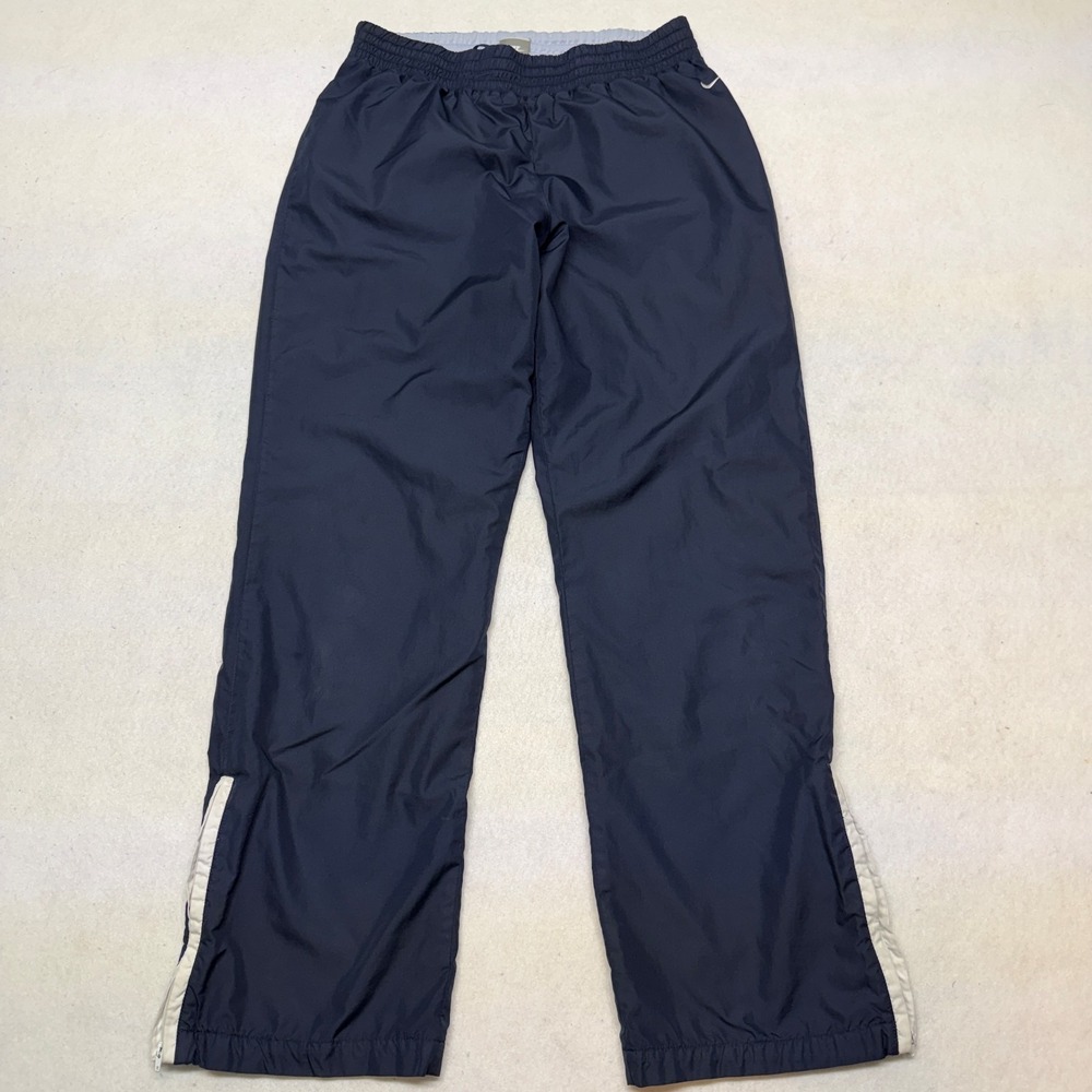 Vintage Nike Navy Blue Track Pants Baggy Y2K Windbreaker Mesh Lined Mens Medium
